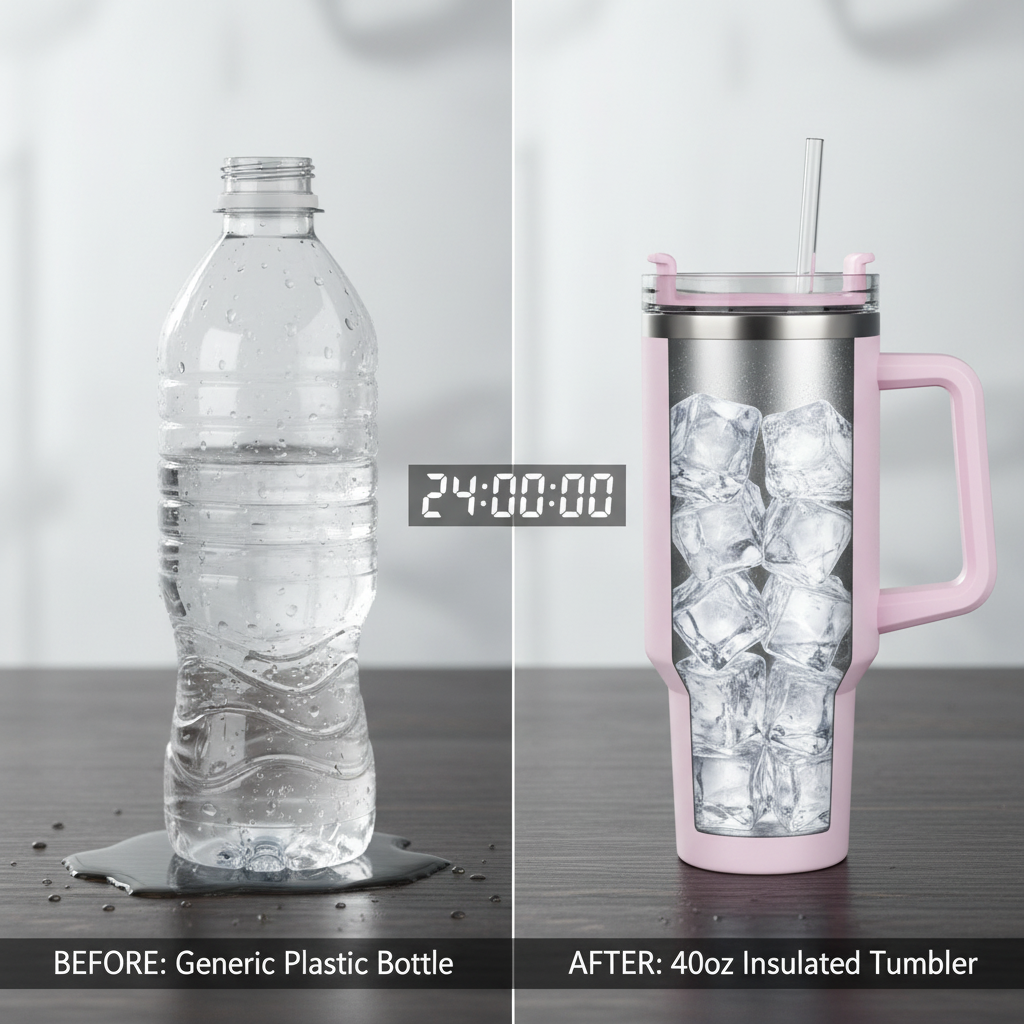 40oz Stainless Steel Insulated Water Bottle With Handle Drinking Cups Keeps Cold Tumbler With Lid Straw Mug Thermos Coffee Mug