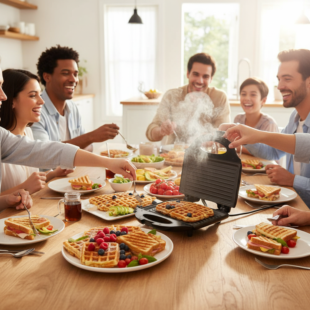 Electric Sandwich Waffle Maker Cooking Kitchen Appliances Multifunction Breakfast Waffles Machine Non-stick Iron Pan