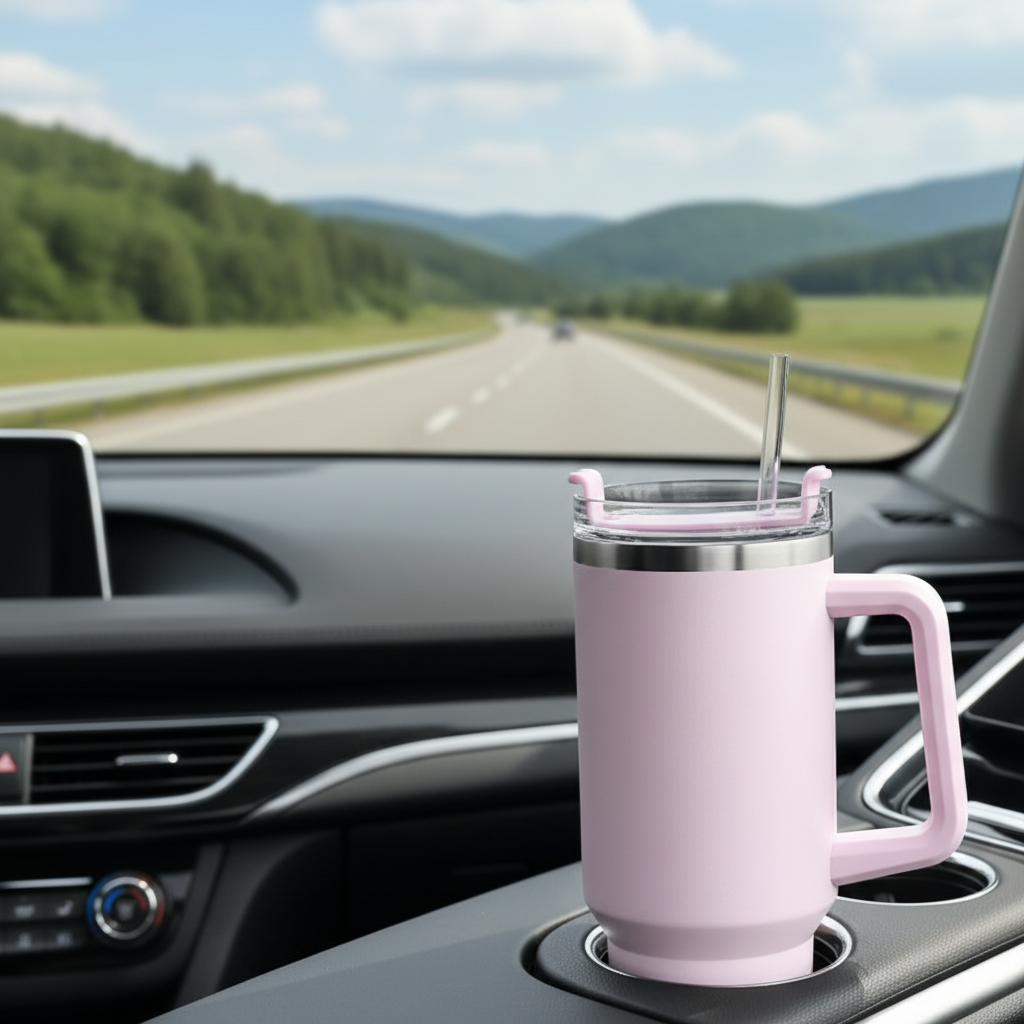 40oz Stainless Steel Insulated Water Bottle With Handle Drinking Cups Keeps Cold Tumbler With Lid Straw Mug Thermos Coffee Mug