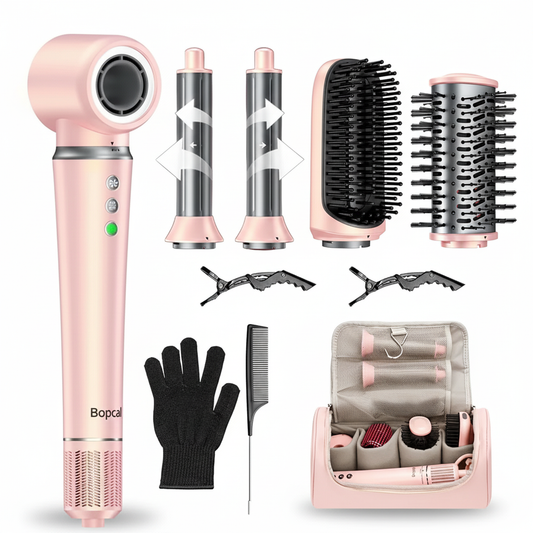 5 in 1 Hair Styler with Travel Bag Air Wrap 1200W Hair Dryer Straightening & Blow Dryer Brush for Multiple Styling Home Hotel