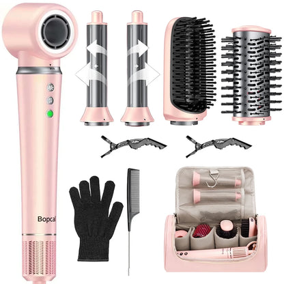 5 in 1 Hair Styler with Travel Bag Air Wrap 1200W Hair Dryer Straightening & Blow Dryer Brush for Multiple Styling Home Hotel