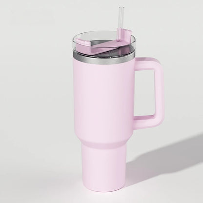 40oz Stainless Steel Insulated Water Bottle With Handle Drinking Cups Keeps Cold Tumbler With Lid Straw Mug Thermos Coffee Mug