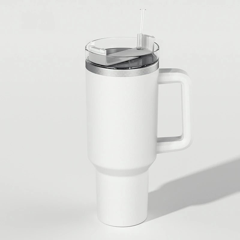 40oz Stainless Steel Insulated Water Bottle With Handle Drinking Cups Keeps Cold Tumbler With Lid Straw Mug Thermos Coffee Mug
