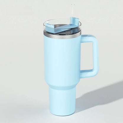 40oz Stainless Steel Insulated Water Bottle With Handle Drinking Cups Keeps Cold Tumbler With Lid Straw Mug Thermos Coffee Mug