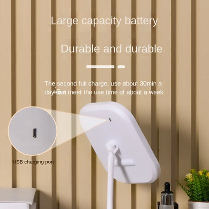 Niche Modern Desktop Vanity Mirror 3 Color Light LED Makeup Mirror Touching Mirror Women Bedroom Dressing Mirror