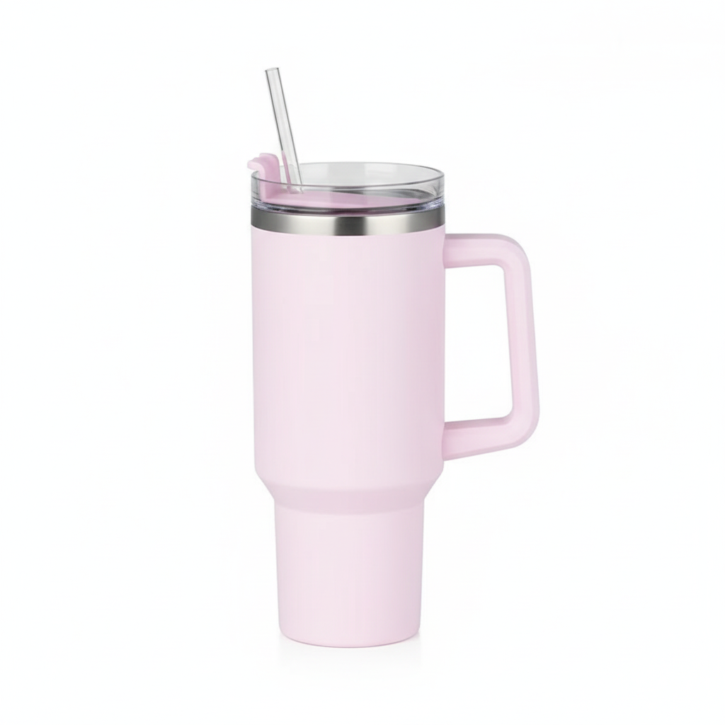 40oz Stainless Steel Insulated Water Bottle With Handle Drinking Cups Keeps Cold Tumbler With Lid Straw Mug Thermos Coffee Mug