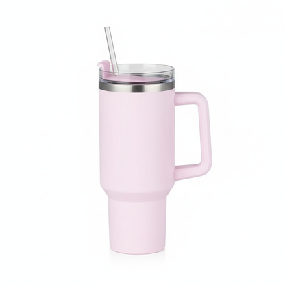 40oz Stainless Steel Insulated Water Bottle With Handle Drinking Cups Keeps Cold Tumbler With Lid Straw Mug Thermos Coffee Mug